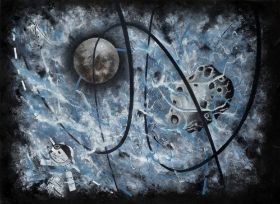 Fremdling im Weltenmeer, 2022, Acryl,Papier, 80x60 cm.JPG